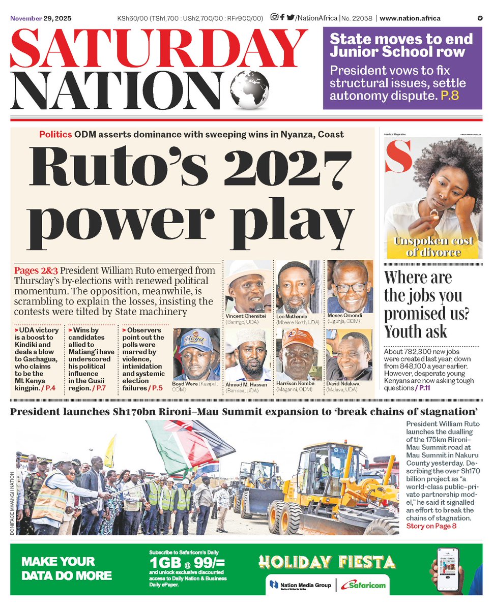nyanducha's tweet photo. Today's newspaper headlines.

Saturday, 29th November 2025.

Contact #Victorock #Kenya on 0706357055 or info@victorockkenya.com for #Ubibot soil, temperature &amp; humidity IoT #sensors, #Sophos firewalls, #CiscoMeraki firewalls &amp; switches.

#ePaper #Gazeti #Somalia #Mbeere #Sabbath https://t.co/wBNcyBwWYl