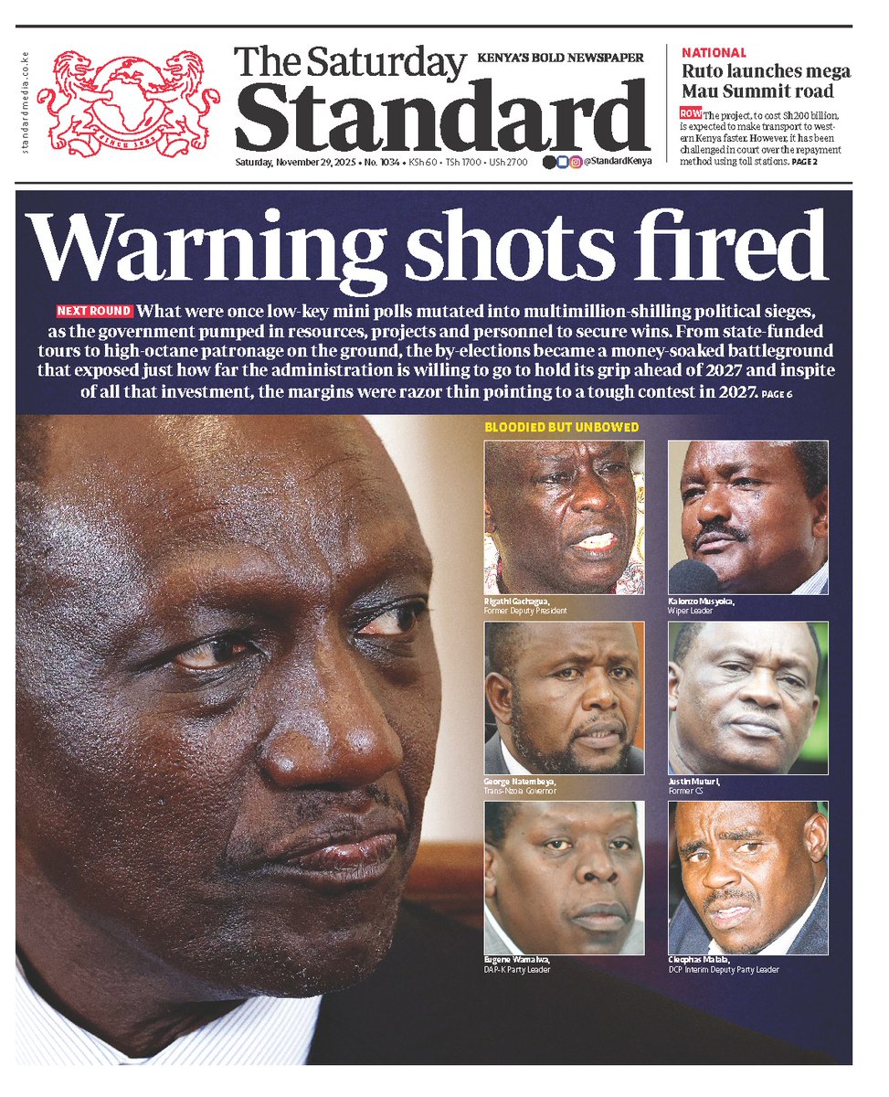 nyanducha's tweet photo. Today's newspaper headlines.

Saturday, 29th November 2025.

Contact #Victorock #Kenya on 0706357055 or info@victorockkenya.com for #Ubibot soil, temperature &amp; humidity IoT #sensors, #Sophos firewalls, #CiscoMeraki firewalls &amp; switches.

#ePaper #Gazeti #Somalia #Mbeere #Sabbath https://t.co/wBNcyBwWYl