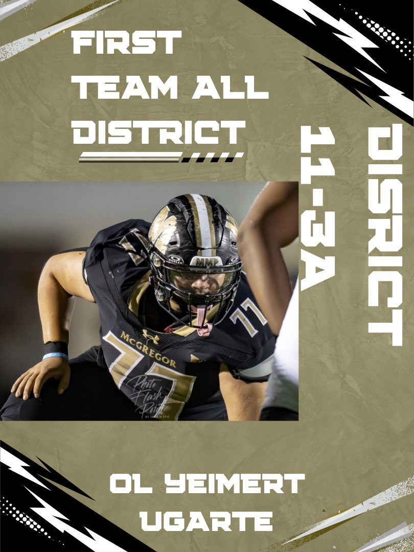 You can’t accomplish anything without the OL!
Congrats to Yeimert for anchoring our OL!
Back to Back 1st Team All-District honors!

#MMP
#MakeMcgregorProud