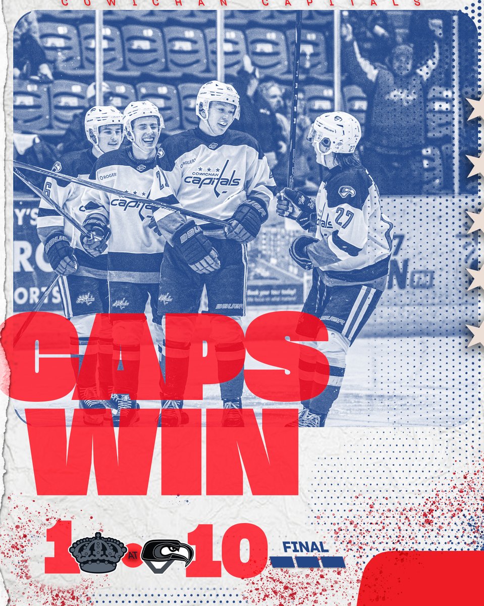 cowichancaps's tweet photo. FRIDAY NIGHT SMACKDOWN

EIGHT different goal scorers found the back of the net on Friday Night, as your Caps laid a 10-1 beating on the Powell River Kings, to improve to 10-1 on Home Ice this season!

#BCHL #ALLCAPS https://t.co/KutrTlRqk5