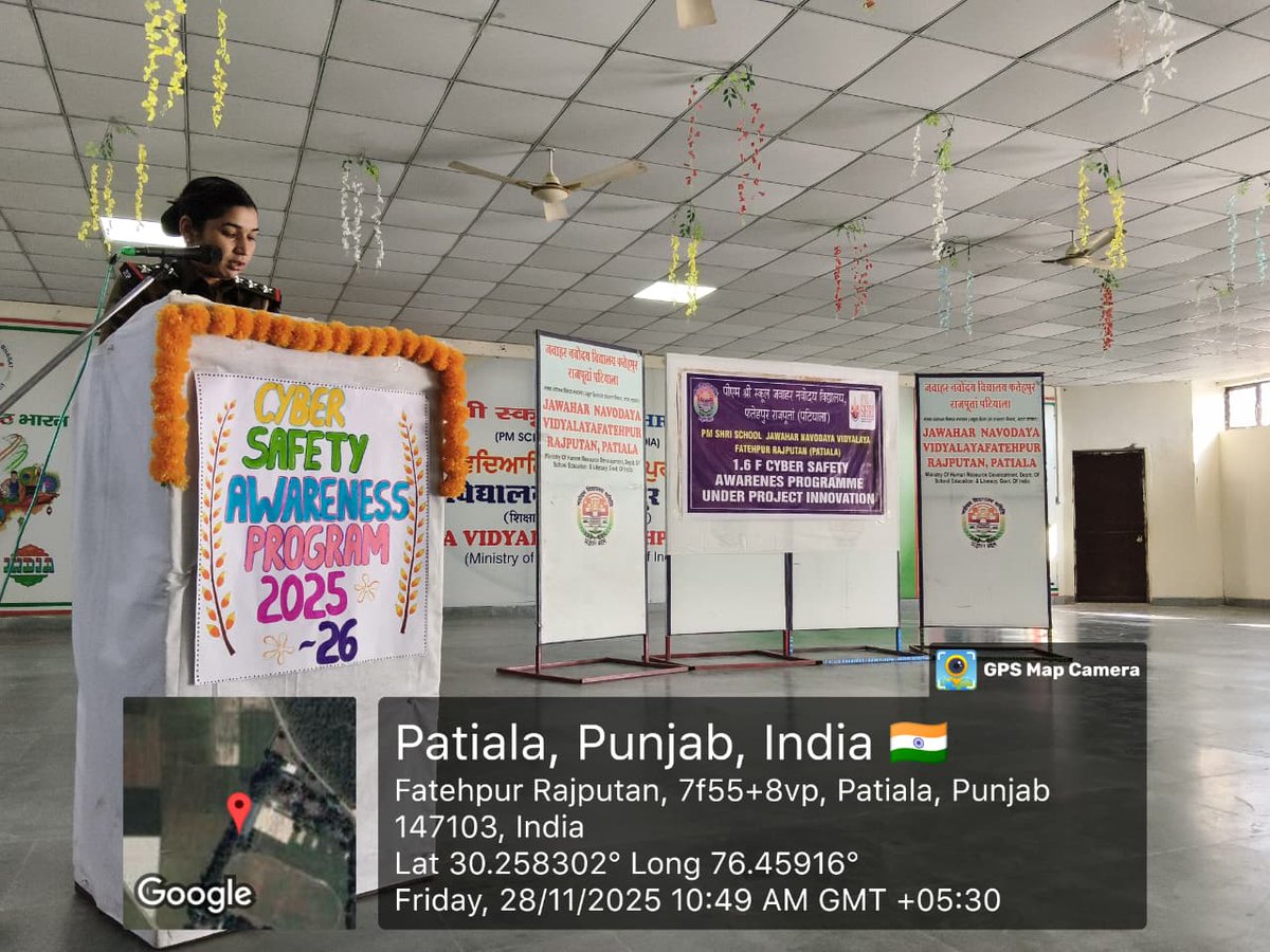 jnv_patiala's tweet image. JNV Patiala successfully conducted a Cyber Safety Awareness Programme to empower students with safe online habits, digital responsibility &amp;amp; cyber-secure behavior.@NVS_HQ
@eduMINOFINDIA
@PMOindia
@CommissionerNVS
#NVS
#JNV
@ChdNvs 
#PMshrischool
#jnvactivity