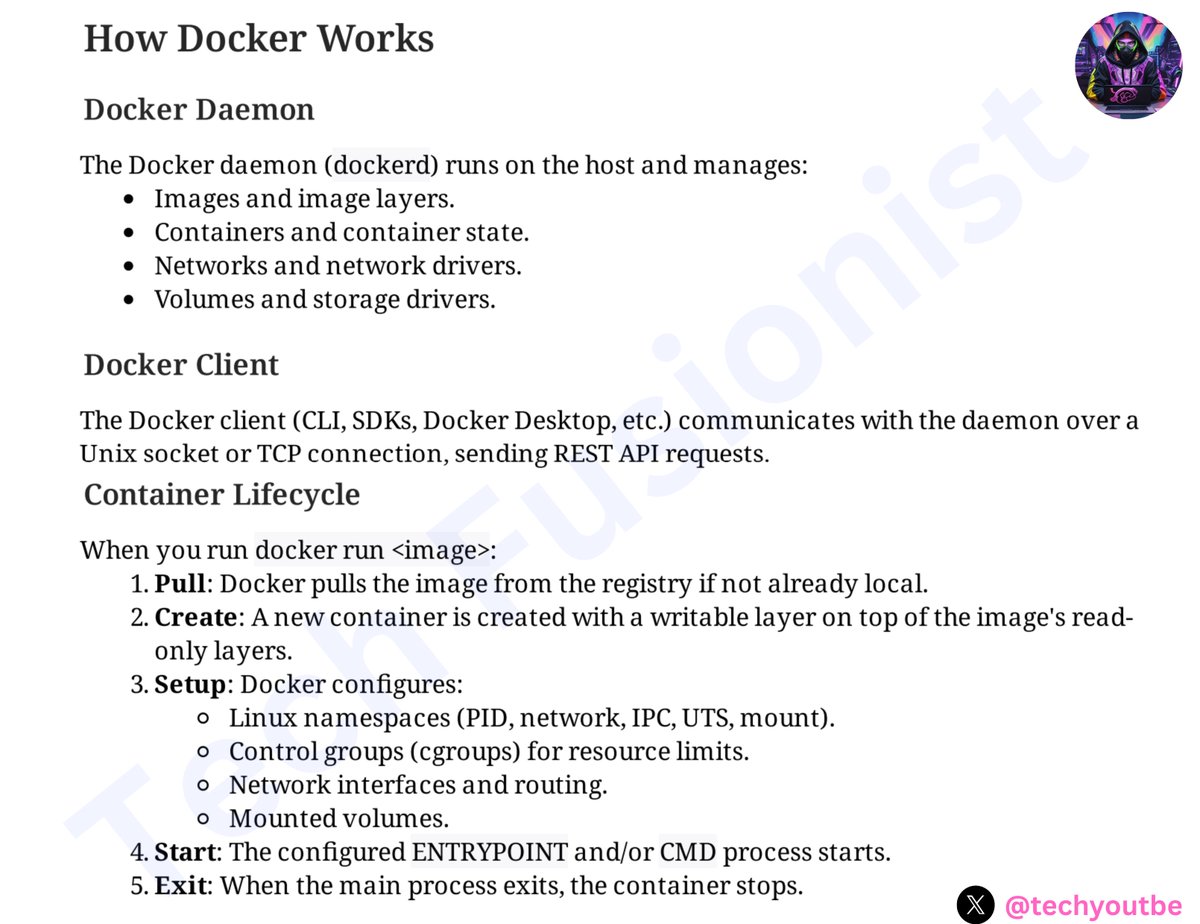 techyoutbe's tweet image. How Docker works?