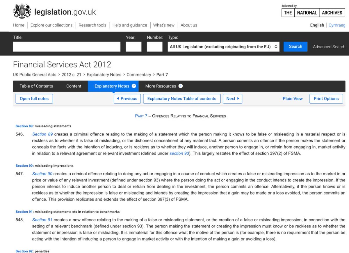 Remember Labour gloating about how Gilts responded so favourably to the Budget?   Sections 89-91 of FSA 2012 are quite clear.  If Rachel Reeves manipulated the bond market by making knowingly false statements, regardless of her motive, she broke the law.

legislation.gov.uk/ukpga/2012/21/…