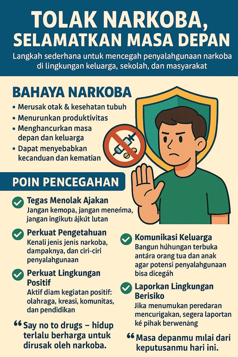 Thaiiara's tweet photo. NARKOBA: Musuh kita bersama! Apa langkahmu hari ini untuk melawannya? #CegahNarkoba #HidupSehat https://t.co/VLyAlhzfcO