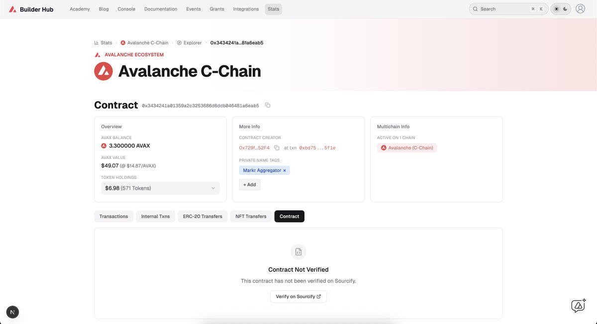 satatocom's tweet image. i&apos;m really enjoying adding support for @SourcifyEth to our unified L1 explorers on @avax. their commitment to open, verifiable, and decentralized contract metadata perfectly complements the direction we’re taking with our brand-new block explorers 🙌
