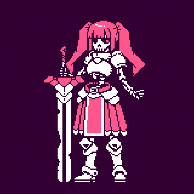 Skeleton knight girl #pixelart #ドット絵