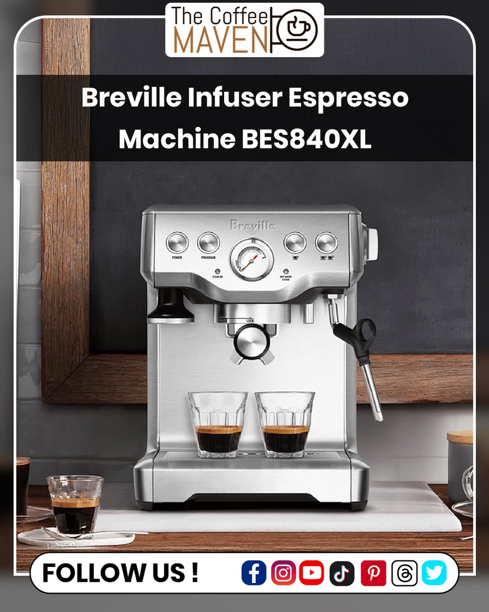 The_CoffeeMaven's tweet image. Brew perfect espresso at home with the Breville BES840XL Infuser – rich flavor, sleek design.

Click to shop now:
thecoffeemaven.com

For more info visit our website:
amazon.com/dp/B0089SSOR6?…

#BrevilleBES840XL #EspressoMachine #HomeBarista #CafeQuality #coffeemaven