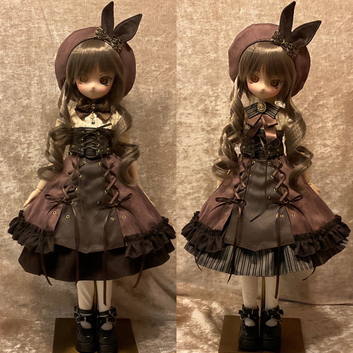 新作】コルセット サイドのデザインはストライプ柄とレースです お色