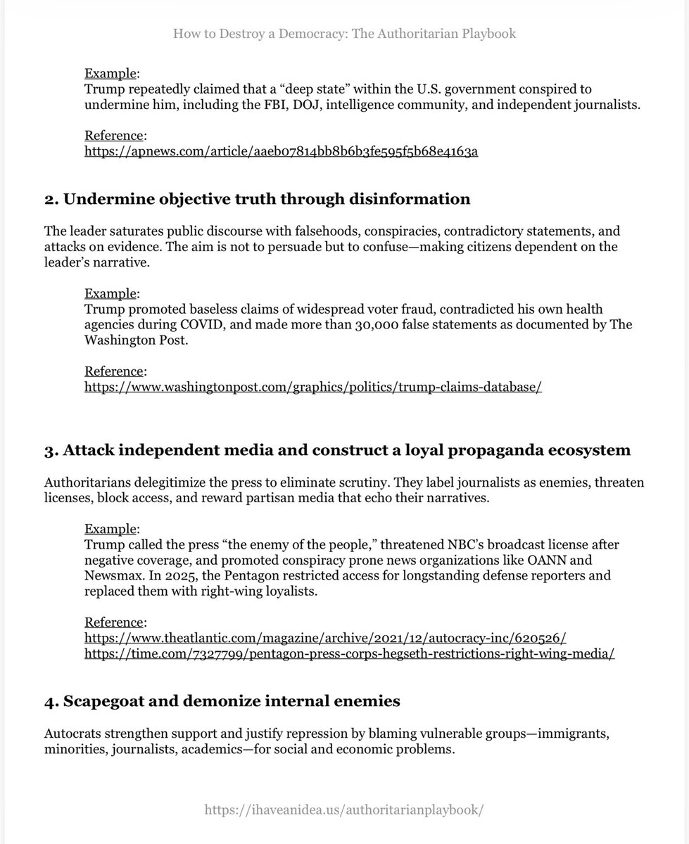 hzwerling's tweet image. 11/28 @washingtonweek discussed RFK Jr &amp;amp; AGAIN FAILED TO EXPLAIN THAT TRUMP CHOSE RFK Jr AS A TOOL TO DESTROY “TRUTH” &amp;amp; engender public confusion— 1st goal of FASCISM.

This journalistic failure helps destroy democracy. 

How to destroy democracy:
ihaveanidea.us/authoritarianp…