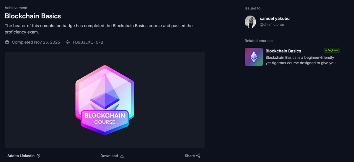 devwithsammy's tweet image. I also earned the Blockchain Basics achievement on @CyfrinUpdraft!

Visit my Cyfrin profile to see it:
profiles.cyfrin.io/u/chief_cipher…

#web3 #buildinpublic
