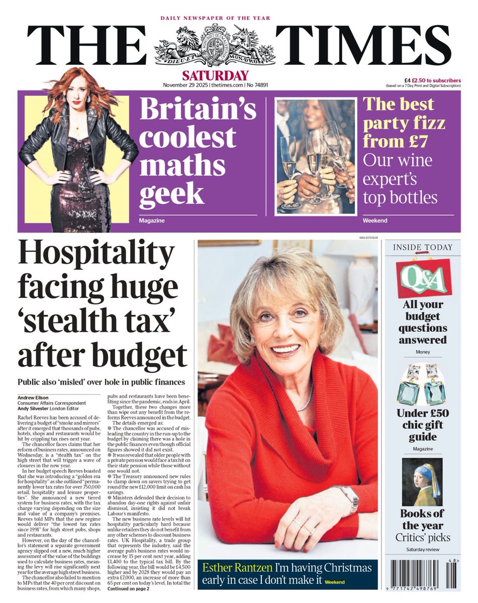 Reeves boasted a “new golden era for hospitality with permanently lower tax rates for over 750,000 retail, hospitality and leisure properties”. However, on same day a separate government agency slipped out a new, much higher assessment of business rates