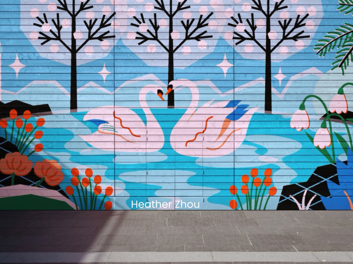 heather_zhou_'s tweet image. Swan lake 🦢
#muralart