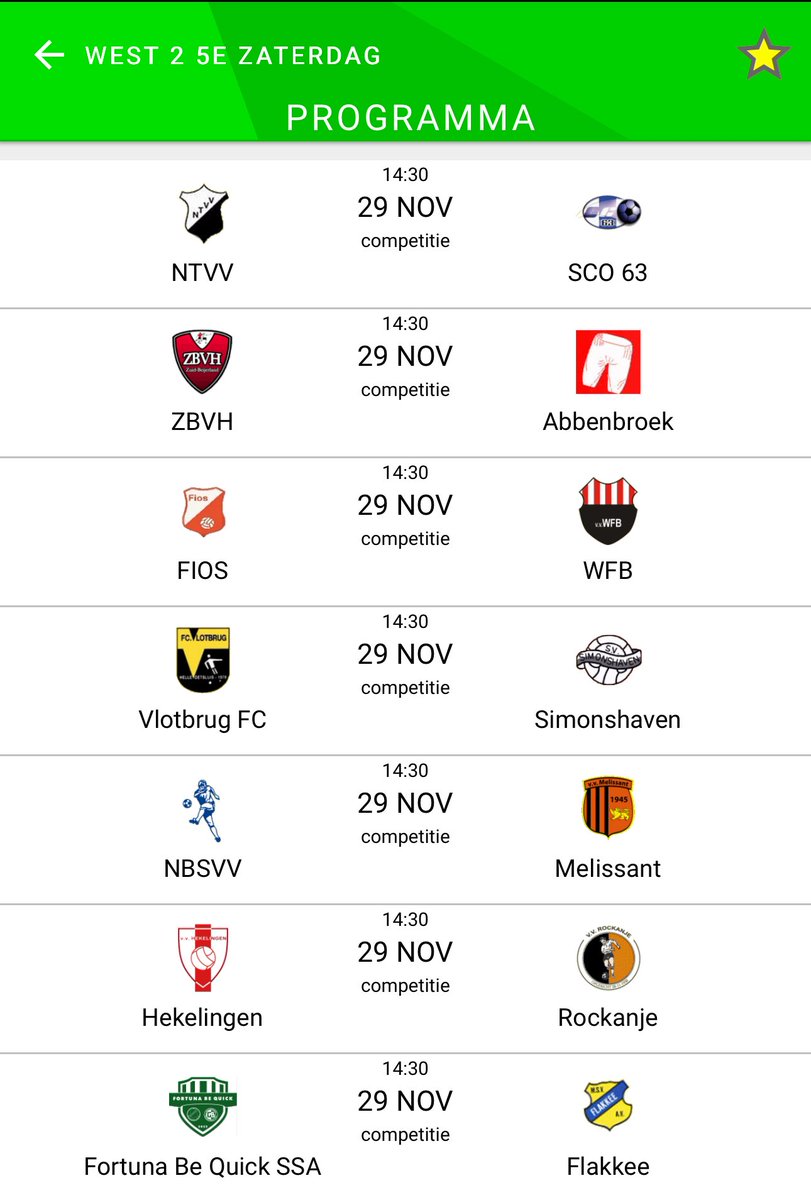 Het programma in W2 5E.
