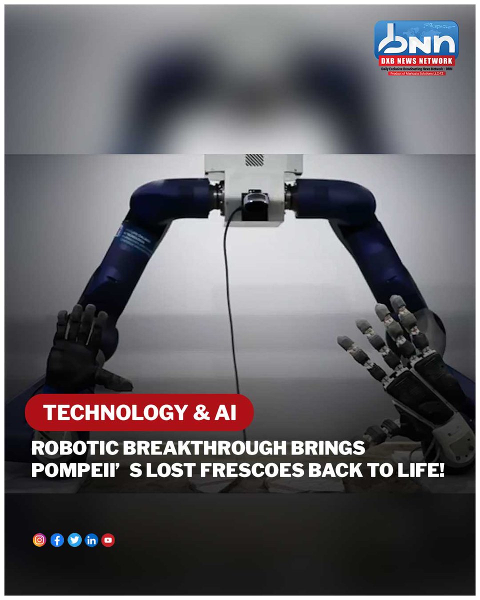 dxbnewsnetwork's tweet image. AI robots reassemble Pompeii&apos;s shattered frescoes! RePAIR project uses  twin robotic arms and algorithms to solve ancient jigsaw puzzles 
.
Read more: dxbnewsnetwork.com/ai-powered-rob… 
.
#AIRobotics #Pompeii