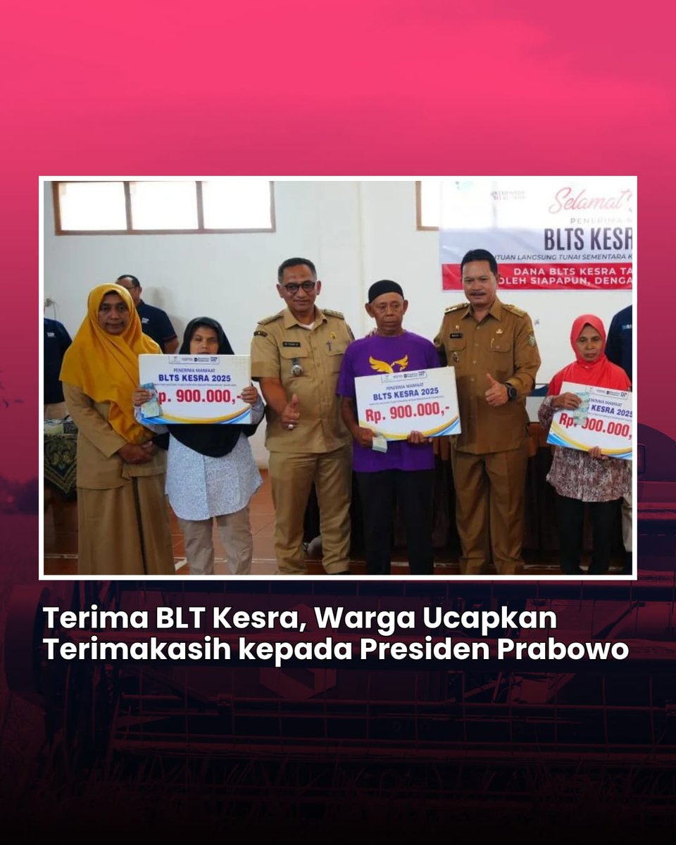 Rp900.000,- Cair! Warga Tarakan &amp; seluruh Indonesia Berterima Kasih kepada Presiden Prabowo. ❤️
Program #BLTKesra 2025 sukses disalurkan, membantu meringankan beban dan memenuhi kebutuhan dasar masyarakat. Bantuan ini adalah komitmen nyata Pemerintah untuk mewujudkan keadilan