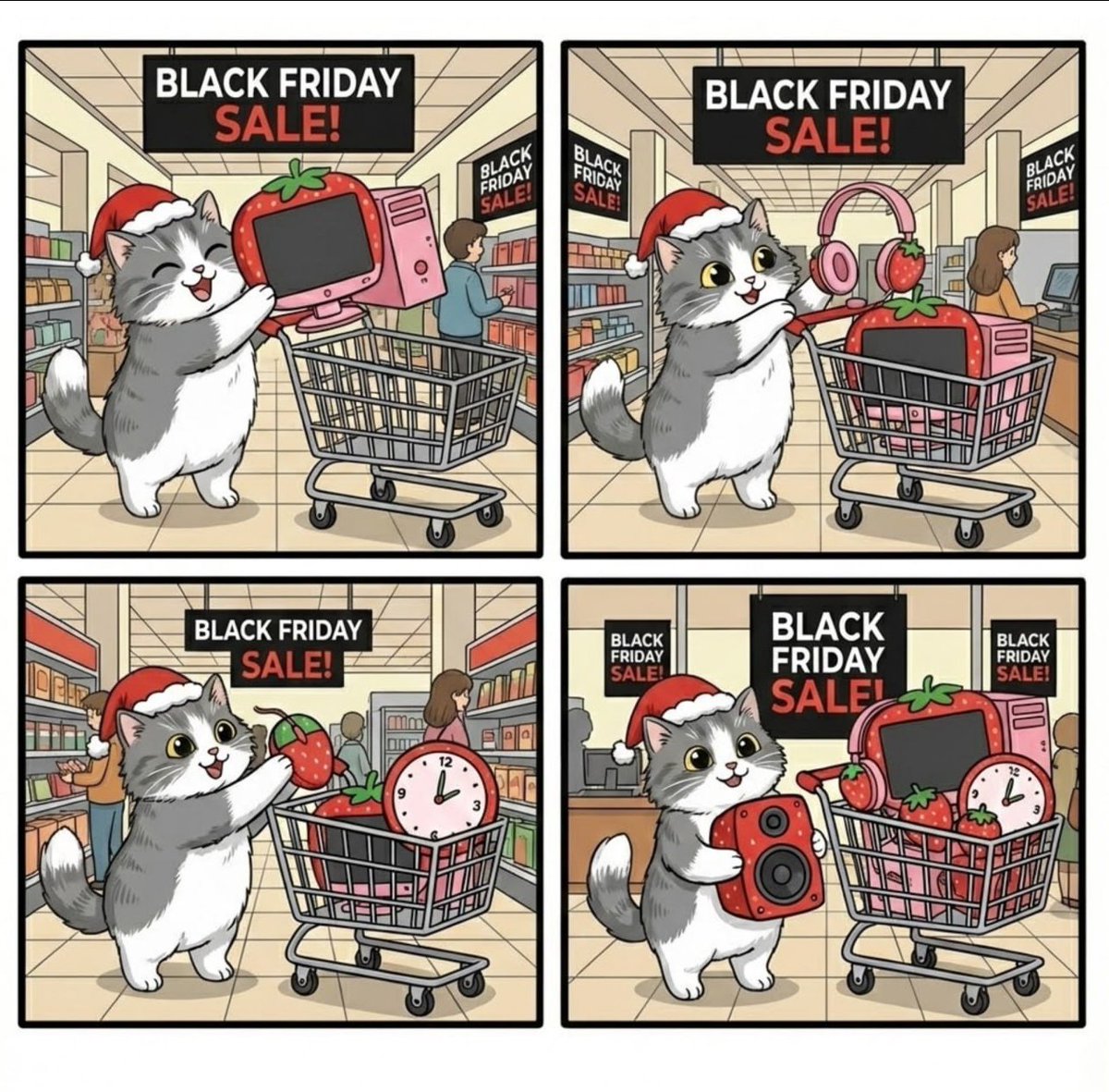 CatberryToken's tweet image. Me: “I’ll buy only one thing.”
Also me on Black Friday: adds entire store to cart 😼🛒🍓
#BlackFriday #SendHelp #Catberry