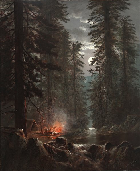 Campfire in the Redwoods - Edwin Deakin, 1876