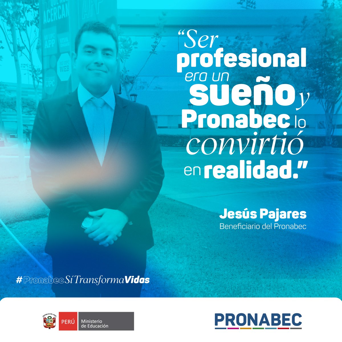 Pronabec's tweet image. 🤓 Así como Jesús, hemos transformado la vida de más de 177 mil peruanos 🇵🇪 gracias a nuestras becas y créditos educativos 🎓. Hoy, cada uno de ellos aporta con sus conocimientos y talento al desarrollo de nuestro país 🌟. #PronabecSíTransformaVidas