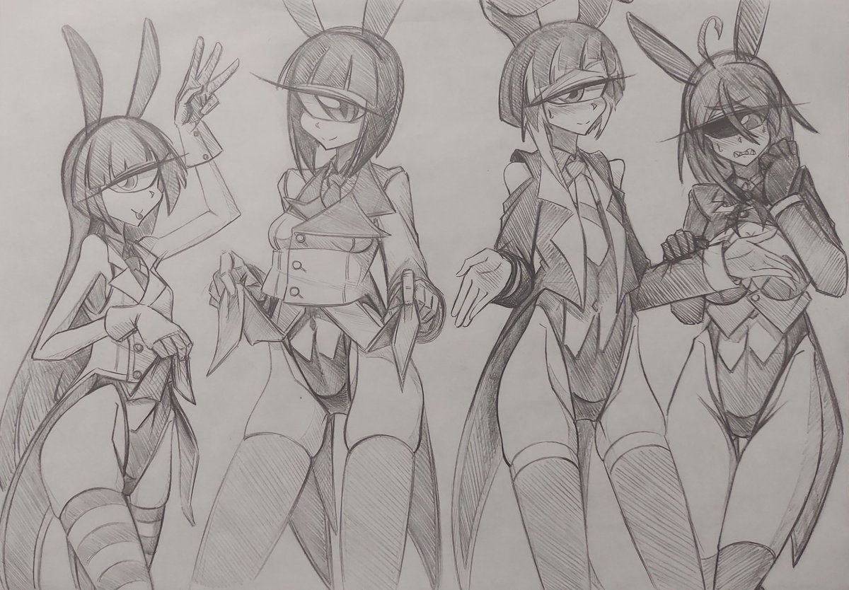 恥ずかしがり屋な単眼娘を追加。
だいぶ無理やり詰めましたが可愛いからいいか。
一番右「ふざけんなふざけんなふざけんな…💢//////」
的な考えでバニー着てたら私は喜ぶ。