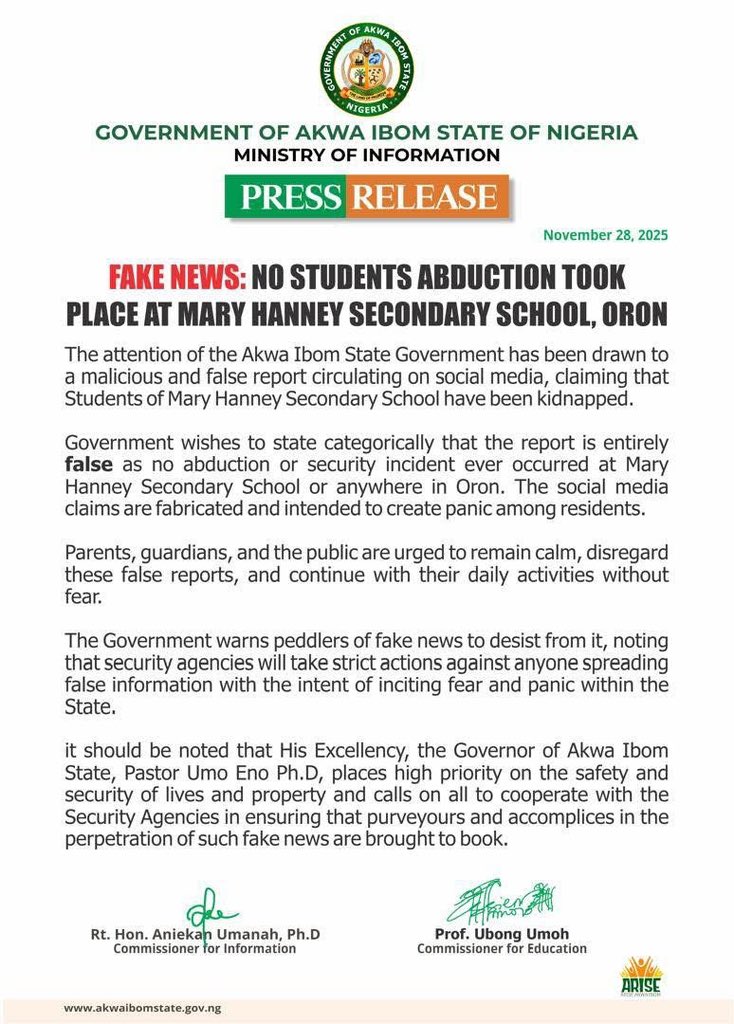 Ministry of Information, Akwa Ibom State tweet media