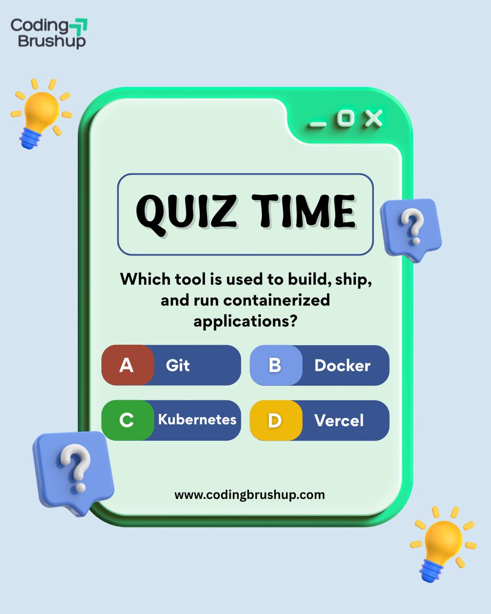 Codingbrushup's tweet image. If you know containers, you know this tool. Guess it! 
#DevQuiz #BackendBasics #Docker #ClassBoxes

codingbrushup.com