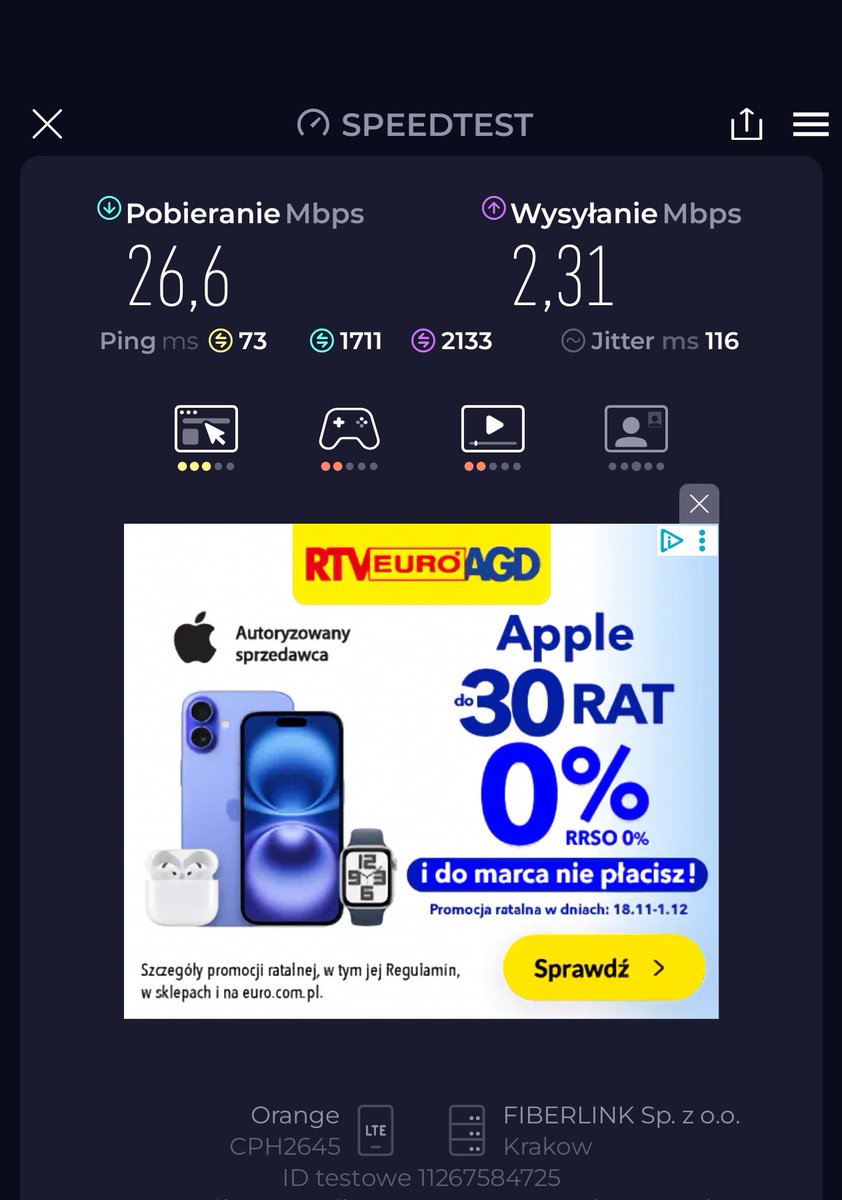 5G centrum miasta Myślenice, obok nadajnika, full zasięg. Chyba pora się pożegnać z <a href="/Orange_Polska/">Orange Polska</a>