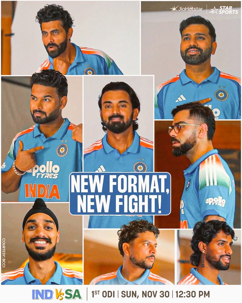 nitin_kokil's tweet photo. South Africa tour of india 
पहला   वनडे    रांची
First ODi  Ranchi 
🗓️30 November  2025 
⏰ 1:30 बजे PM 
#newformates   #INDvSA  #bcci 
#ICC  #starsports  #Roco https://t.co/A0eLJQVp9q