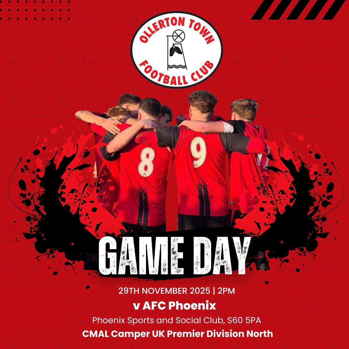 Game ON! The pitch has Phoenix has passed the pre-match inspection so we're good to go this afternoon.

2pm KO! 🔴⚫️ #UpTheTown