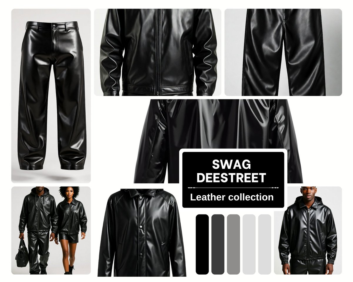 swagdeestreet's tweet image. LEVEL UP YOUR STREET GAME. 🖤 The SWAG DEESTREET Leather Collection has arrived
From sleek pants to statement jackets, get ready to define your own style with pieces that demand attention.

👉 Shop the look now

#SwagDeeStreet #LeatherCollection #Streetwear #NewArrivals #fashion