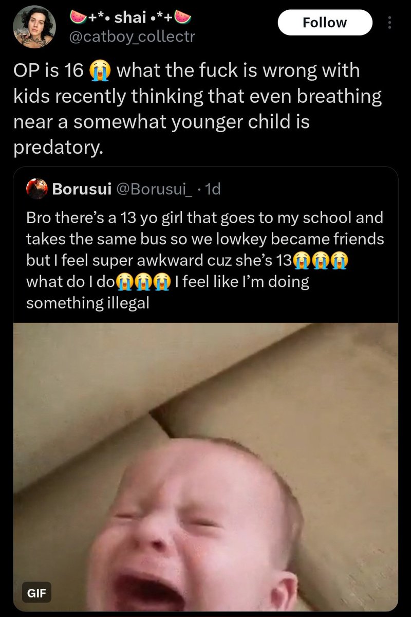 yumidoriri's tweet image. this is genuinely what POCD (ocd intrusive thoughts themed around fears of being a pedopihile) does to you by the way