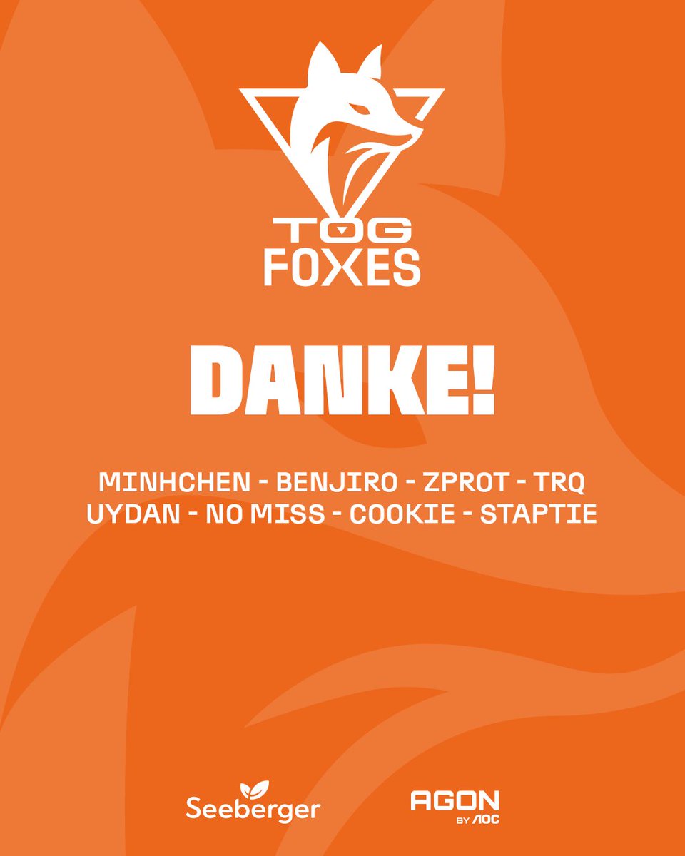 Time to say goodbye. 🦊

Heute verabschieden wir unser Valorant-Team und sagen Danke für euren Einsatz, euren Grind und einen geilen abschluss in Linz! 🧡

#TOGether #FoxFamily