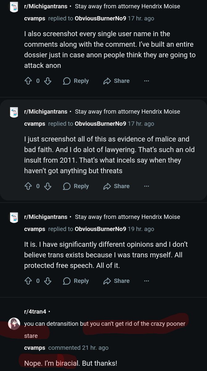 MuckerWes's tweet image. Hendrix is lashing out on the Reddit thread about her. As highlighted, she&apos;s also being racist again.