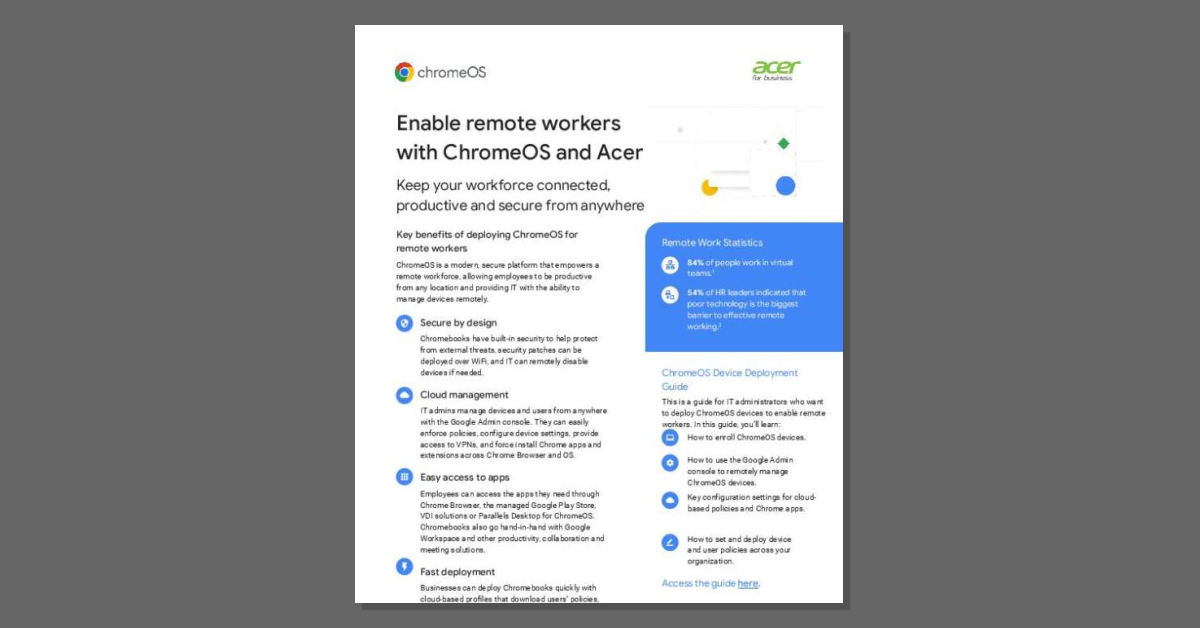 JuvinTech's tweet image. Experience how transforming your remote workspace can be. Discover how ChromeOS and Acer empower your remote team! Stay secure, connected, and productive from anywhere.  #RemoteWork #AcerForEnterprise #ChromeOS stuf.in/bhl83a