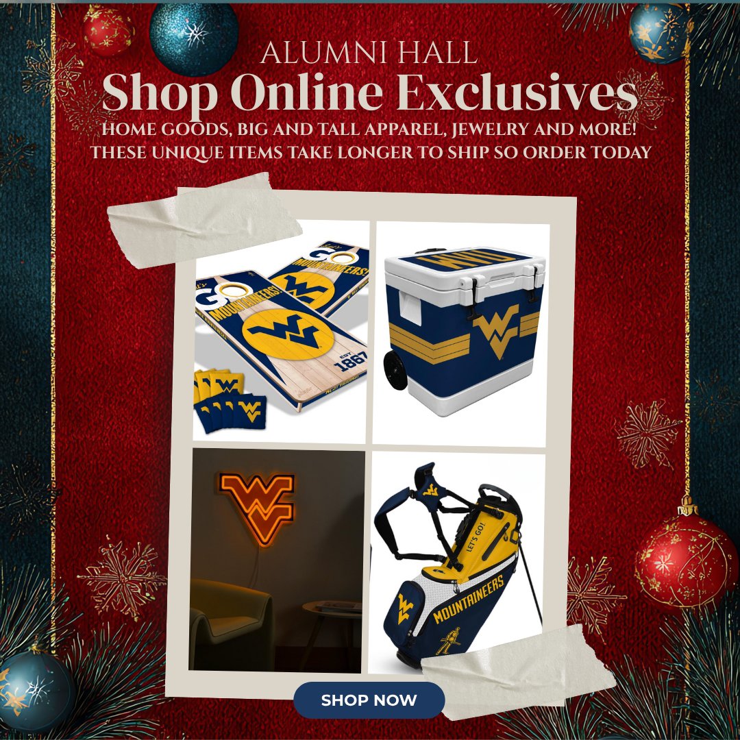 The ultimate gifts they are sure to love 🎁 Shop our online exclusives today! 
alumnihall.com/west-virginia-…
