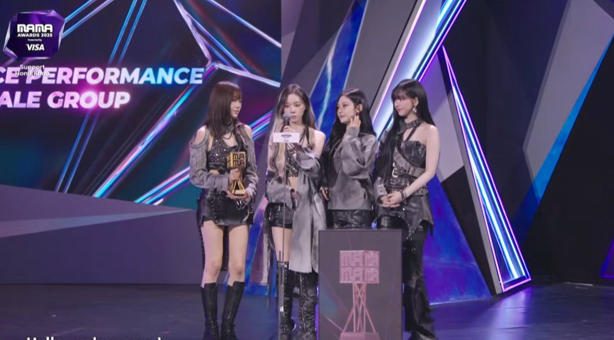 Congratulations! #aespa for winning “Best Dance Performance Female Group" at the 2025 MAMA Awards.