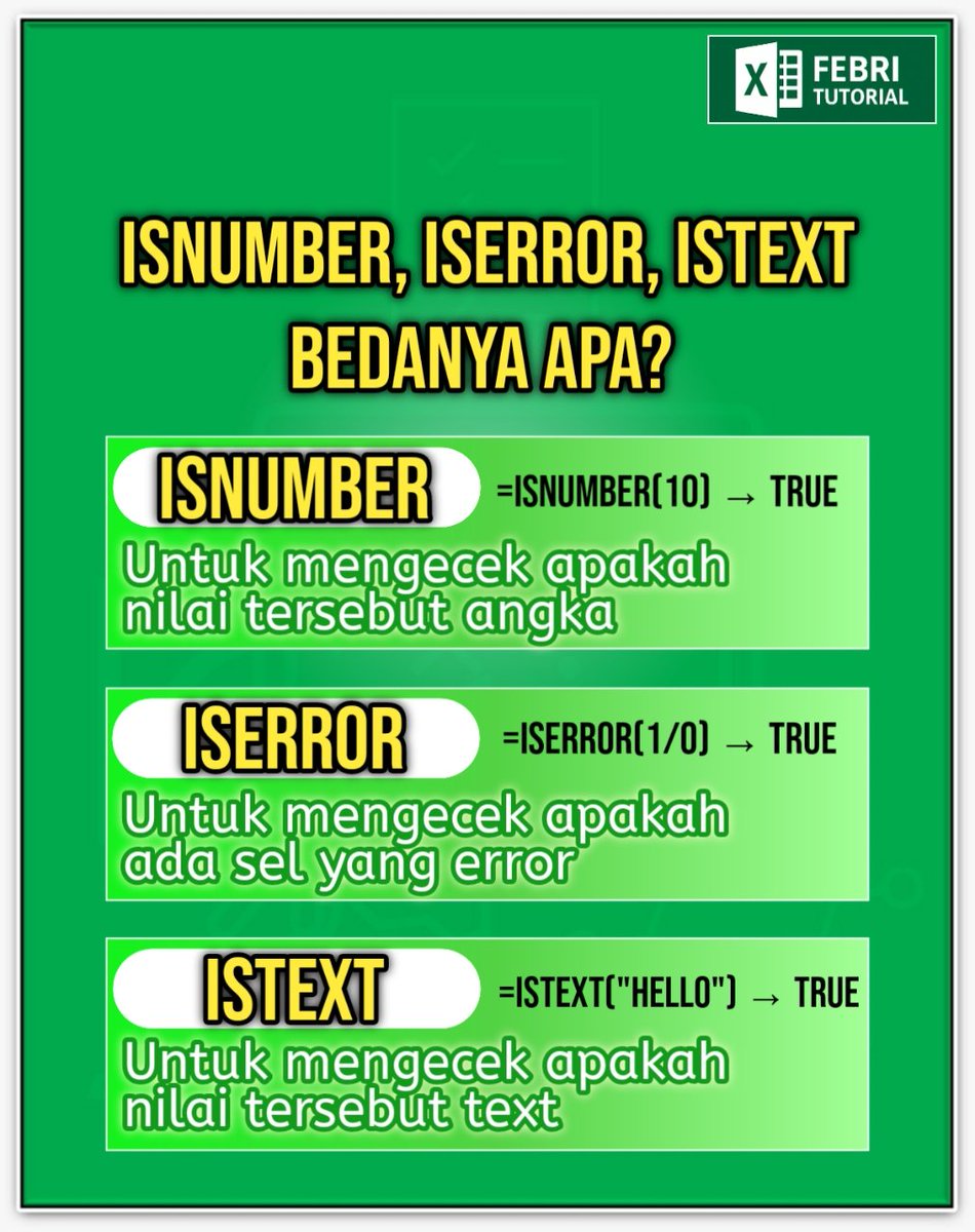 febri_tutorial's tweet image. 3 Rumus Error ini bikin kerjamu makin produktif #febriexcel #exceltips #exceltutorial