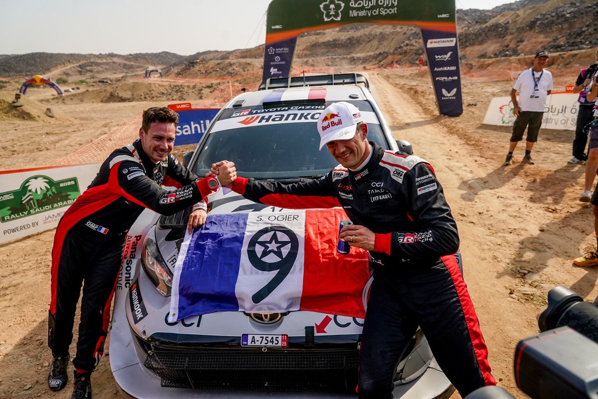 OfficialWRC's tweet image. Together at the top 🏆

#WRC | #RallySaudiArabia 🇸🇦
