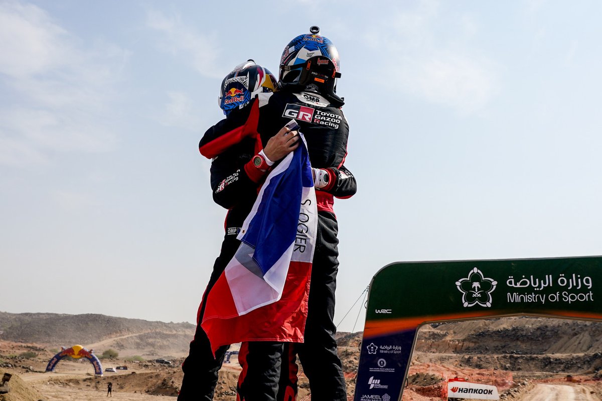 OfficialWRC's tweet image. Together at the top 🏆

#WRC | #RallySaudiArabia 🇸🇦