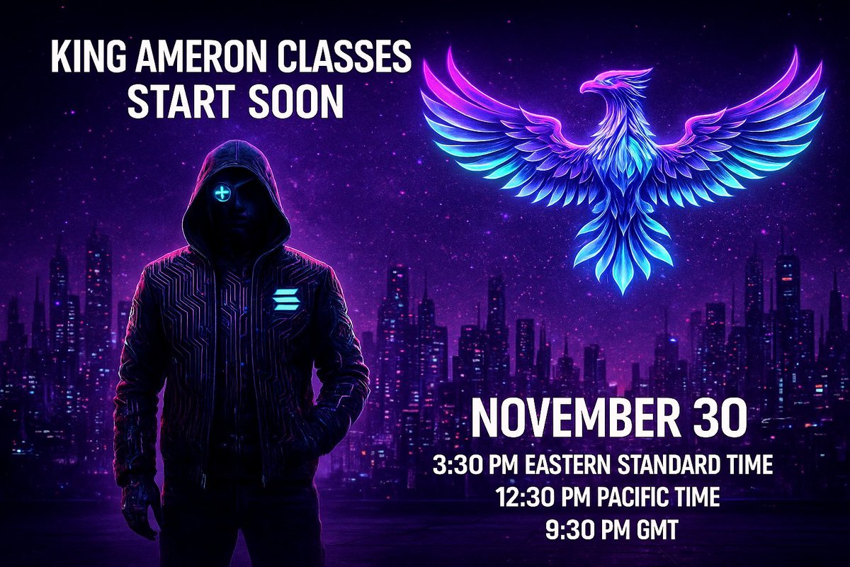 Solmello111's tweet image. King Ameron classes officially goes live November 30 and the shift that’s coming won’t be small. 

This is where clarity meets elevation and where everyone willing to learn unlocks a new level. 

If you’ve been waiting for the right moment to grow, this is it. Show up hungry,…