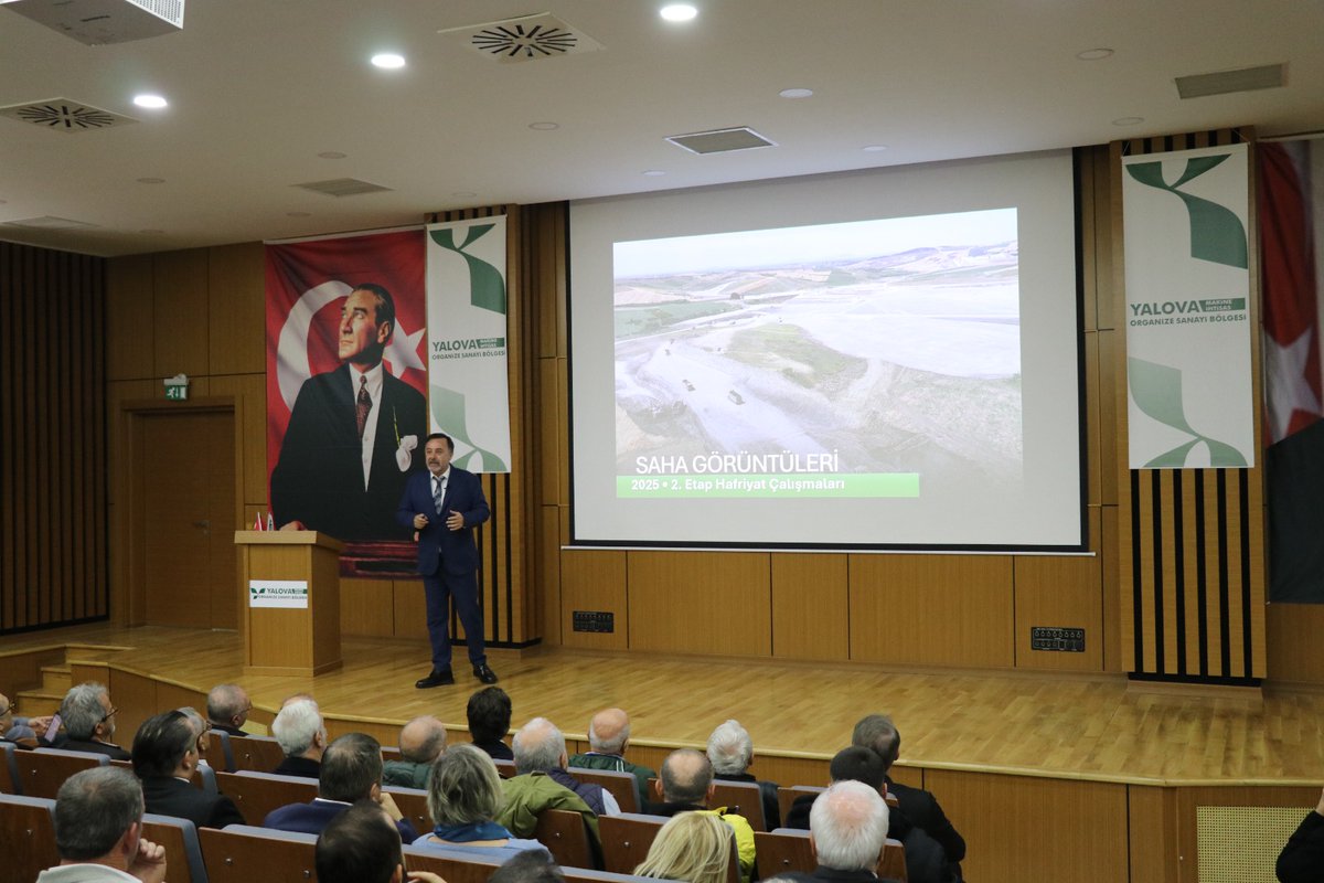 Yıllık olağan yıl sonu bilgilendirme toplantımıza katılım sağlayan tüm sanayici ve iş adamı üyelerimize, OSB'mize göstermiş oldukları teveccüh ve destekleri için teşekkür ediyoruz. Tesislerin güneş paneli yatırımlarından, TSE yeşil bina süreçlerine; mesleki eğitim almış gençlerin