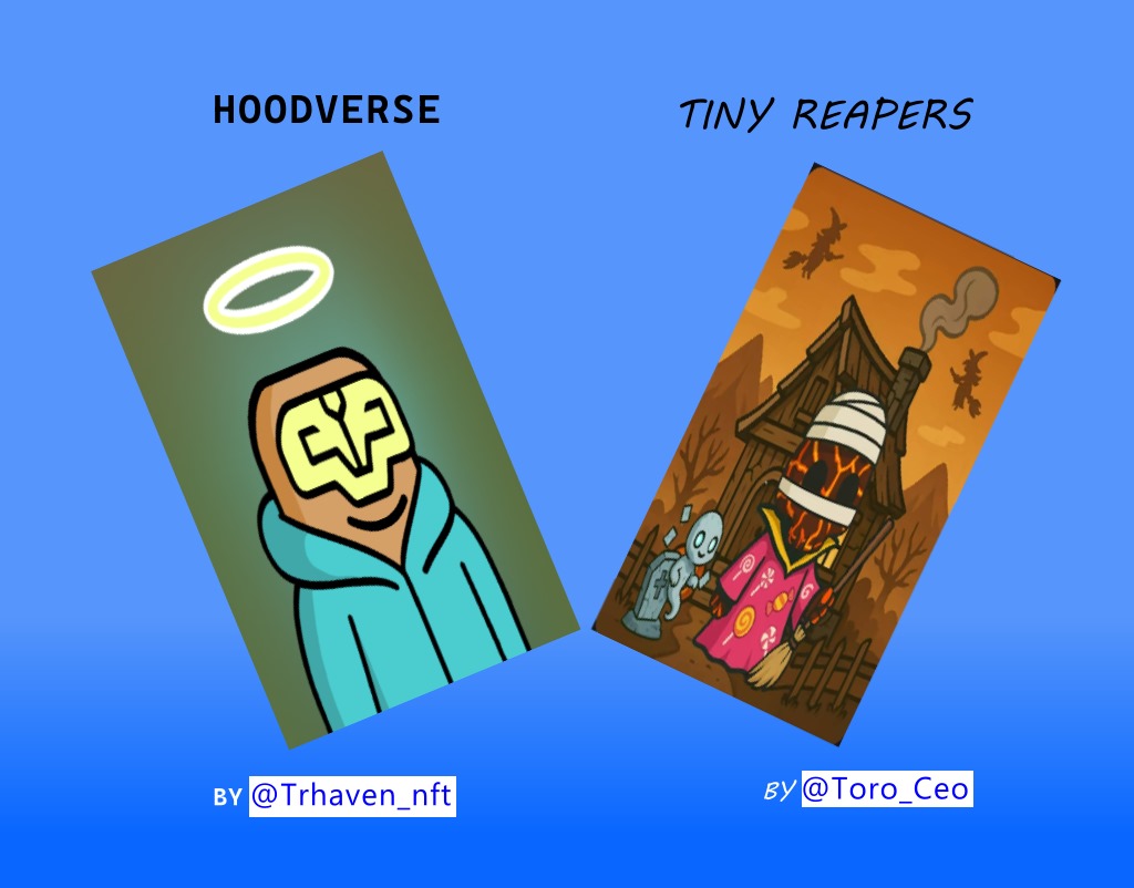 Trhaven_nft's tweet image. 🚨Collab Alert Announcement 🚨

We&apos;re hyped to team up with @Fowl_Play_NFTs x @Toro_Ceo on their latest drop, Tiny Reapers.

Top 40 Tiny Reapers holders are auto-whitelisted for GTD freemint, and all holders get FCFS access to HOODVERSE by @Trhaven_nft 1,350 items coming to @base…