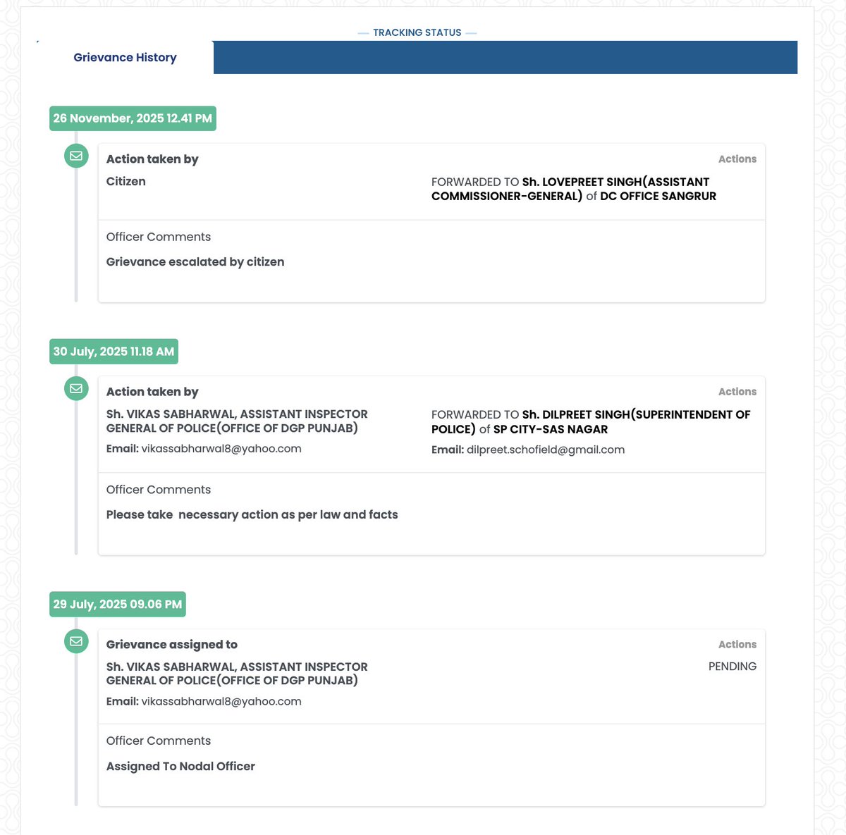 My grievance (ID: 20250514754 &amp; 20250558450) on a ₹35.5 lakh fraud by DFAVO Study Portal Pvt Ltd has been pending for months. Evidence given, statements submitted — but only forwarding is happening, no action. Request urgent, fair re-investigation from
<a href="/BhagwantMann/">Bhagwant Mann</a>