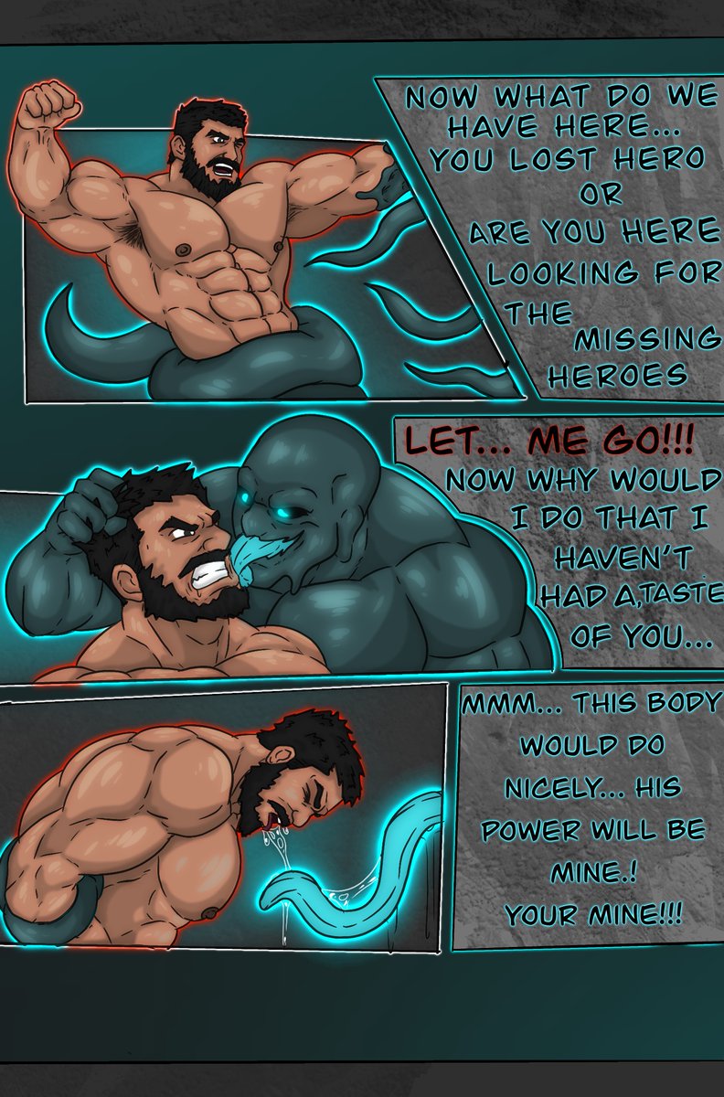 ChardartsFire's tweet photo. New comic sneak preview 
- This is a preview for a comic I have been working on for a while now. It’s not finished yet but here is a sneak peek. 
- See the full comic and more WIP on my Patreon 😁
-
- #muscular #Muscle #Hero #NSFW #Naked #Absorb #Trapped #DrainEnergy #CockVore https://t.co/8twiI4y5l0