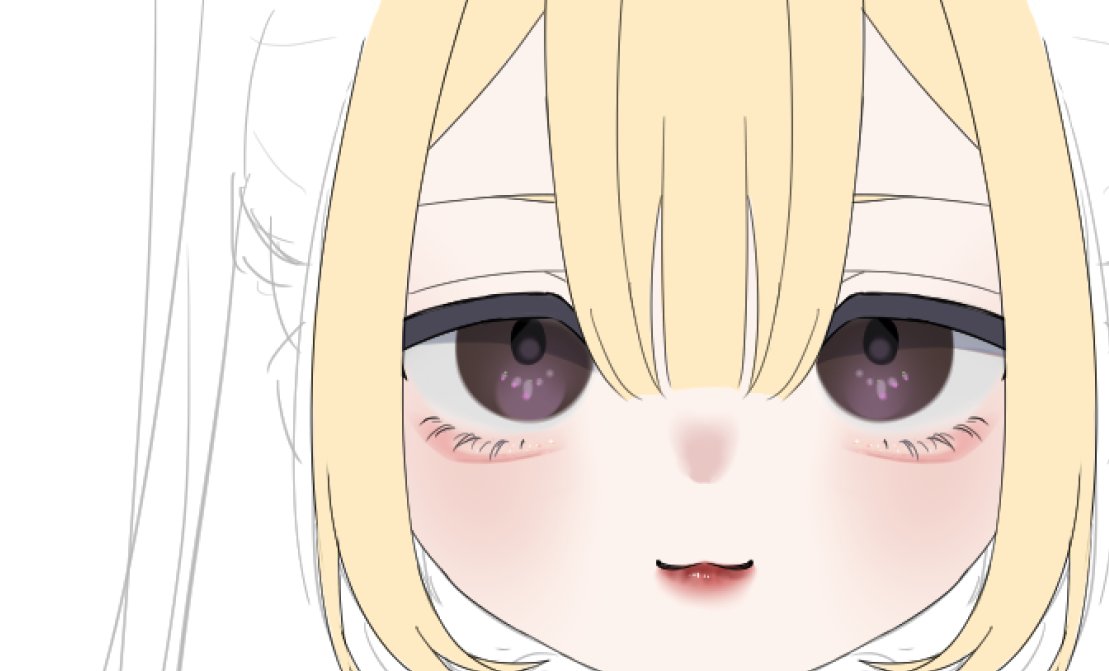 Vを作りたいので絵を描いている途中なんですけど顔面が強すぎる