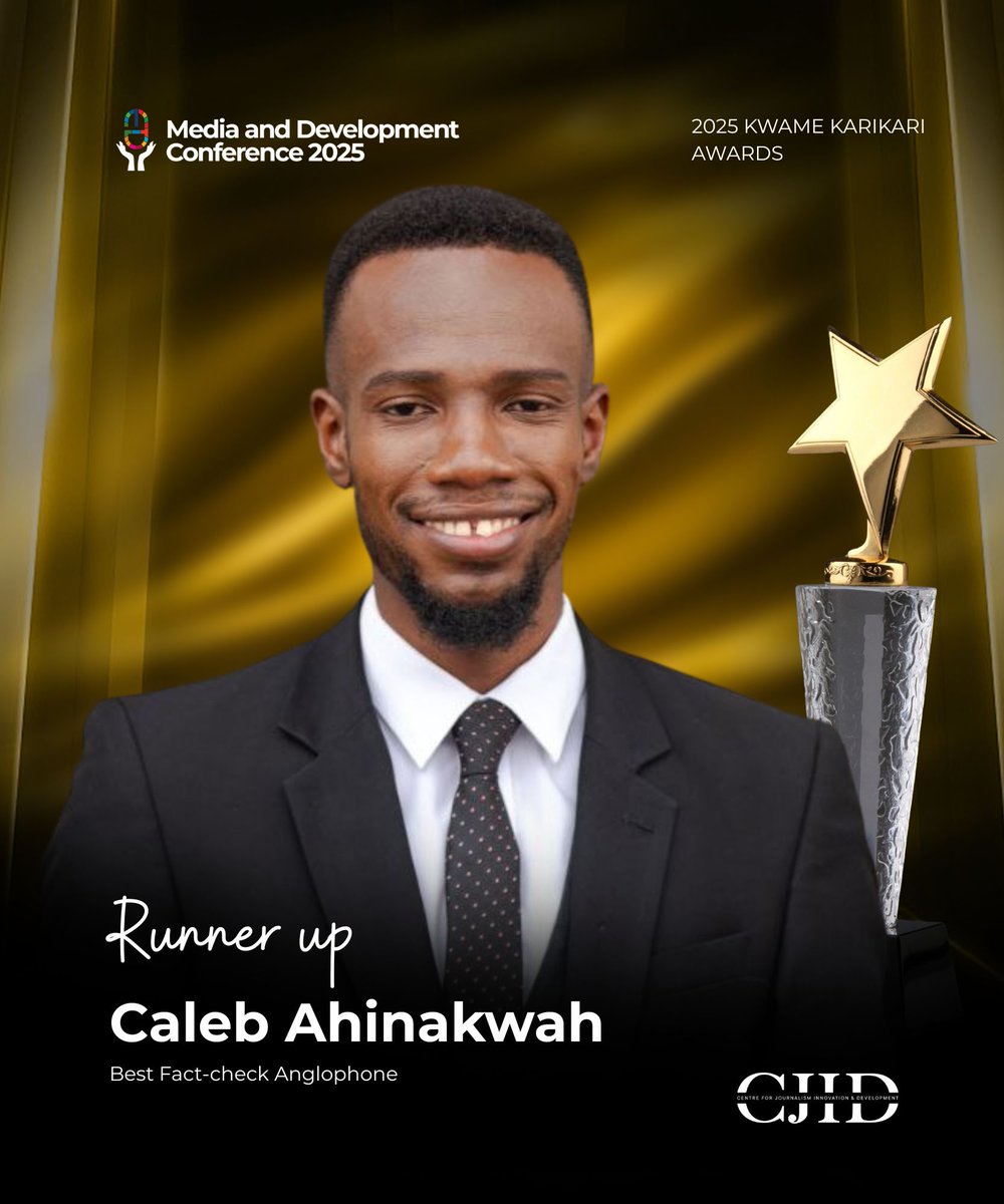 DubawaFacts's tweet photo. 🏆 Best Fact-Check
Winner: Abdullai Tijani – Misleading headlines on Nigerian import ban

Runner-up: Caleb Ahinakwa – Telegram scams targeting Ghanaian users https://t.co/FXxON1oMLr