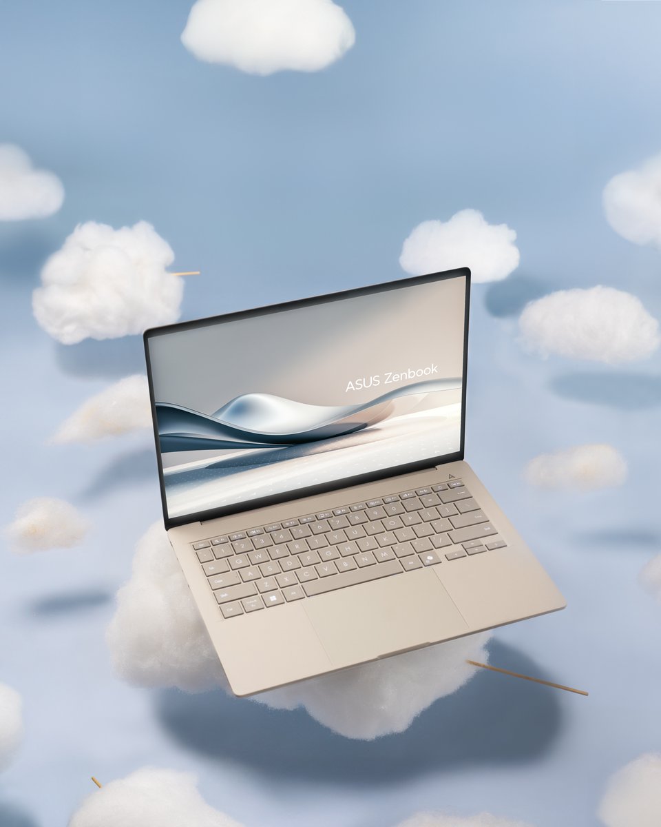 Soft skies. Cotton candy lightness. Feel #Zenbook.
#ASUSZenbook #FeelZenbook #DesignYouCanFeel 
🔗au.asus.click/tea1jn