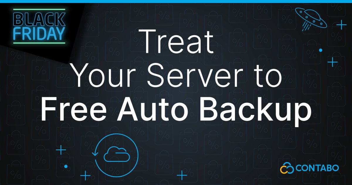 ContaboCom's tweet image. 1 Month FREE Auto Backup for new and existing instances - better data protection, lower costs 🔥
Zero hassle. Zero risk. Zero extra cost. Secure your project 👉contabo.com/en/auto-backup/

#AutoBackup #CyberSecurity #DataProtection