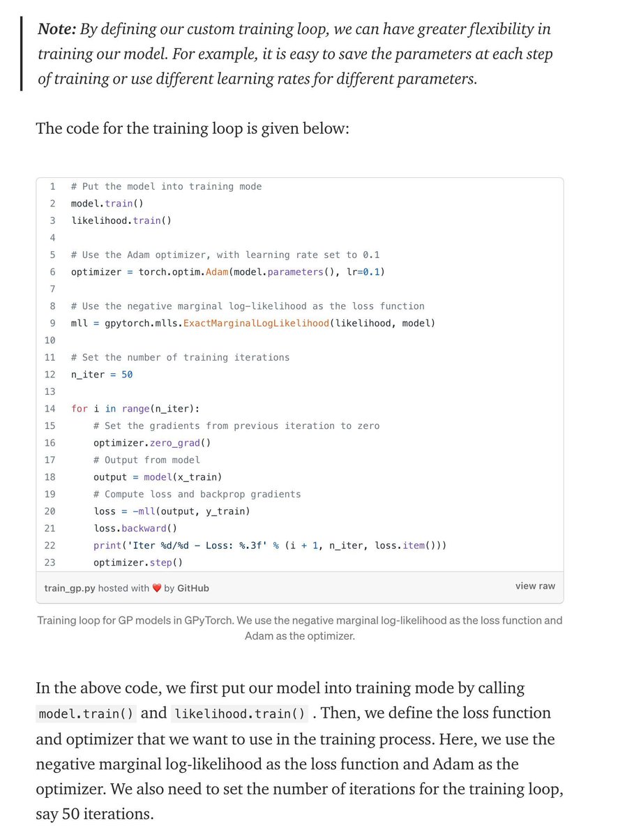 gp_pulipaka's tweet image. Gaussian Process using GPy. 

#BigData #Analytics #DataScience #AI #MachineLearning #IoT #IIoT #PyTorch #Python #RStats #TensorFlow #JavaScript #ReactJS #CloudComputing #Serverless #DataScientist #Linux #Programming #Coding #100DaysofCode
geni.us/GP-GPyTorch

Gaussian…