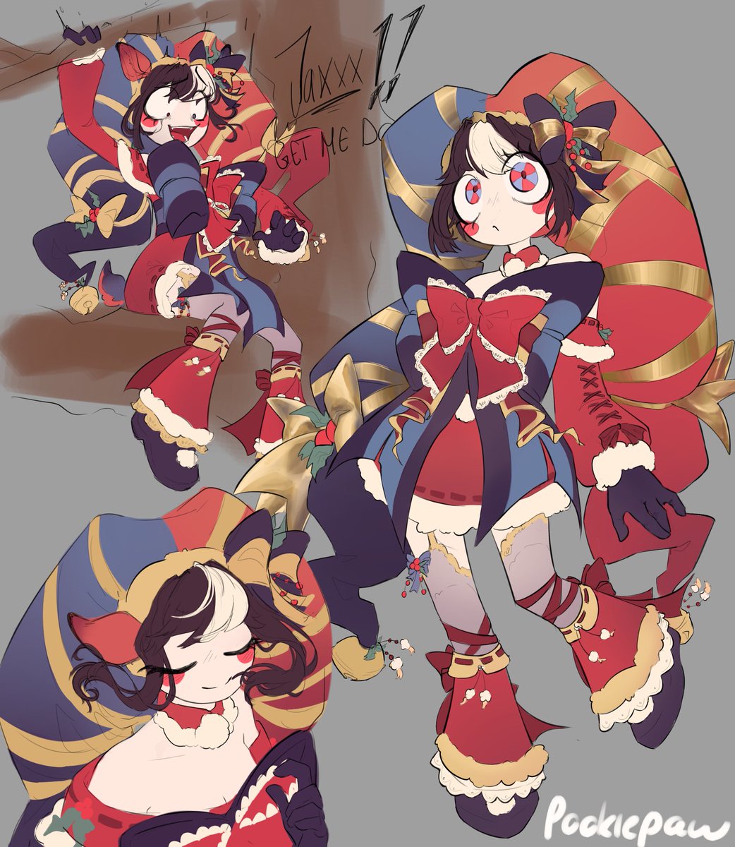 PookiePaw_'s tweet image. #wip of my own #christmas #pomni design

Guys she’s so cute I’m so normal about her I love her sm. Debating on making Jax into Santa or profile pics 

#TheAmazingDigitalCircus #tadc #theamazingdigitalcircusfanart #art