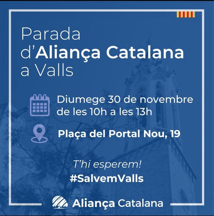 BaixCampAC's tweet photo. Valls, tenim una nova cita!💙
Vine a la parada informativa a parla del que importa, seguretat, treball, habitatge i futur.
Tu porta les preguntes, nosaltres, propostes i cor. Quan Valls es mou, Catalunya batega.
T'hi esperem amb il·lusió
#Valls #ParadaInformativa #FemPinya https://t.co/9kiiO2XKk5